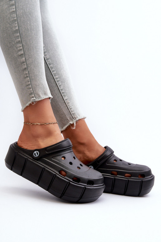 Kerged rannaplätud naiste plätud platvormiga mustad Itubia Kerged rannaplätud naiste plätud platvormiga mustad Itubia