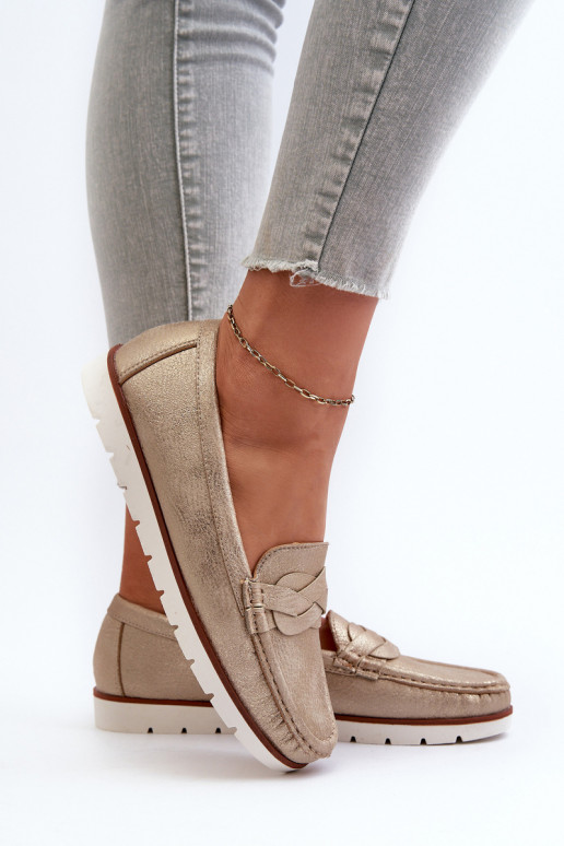 naiste mokassiinid eko-nahast Kuldset värvi Nestalia