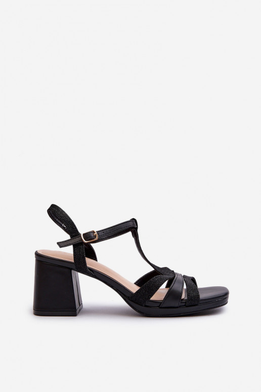 Naistesandaalid eko-nahast mustad Lyana