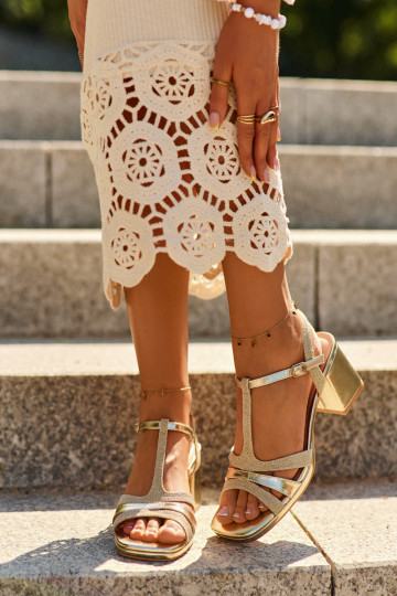 Naistesandaalid eko-nahast Kuldset värvi Lyana 2