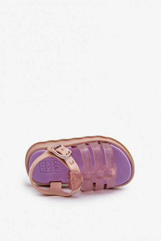 Laste sandaalid krõpsudega kinnitatav  NN385020 Violetne värv Laste sandaalid krõpsudega kinnitatav  NN385020 Violetne värv