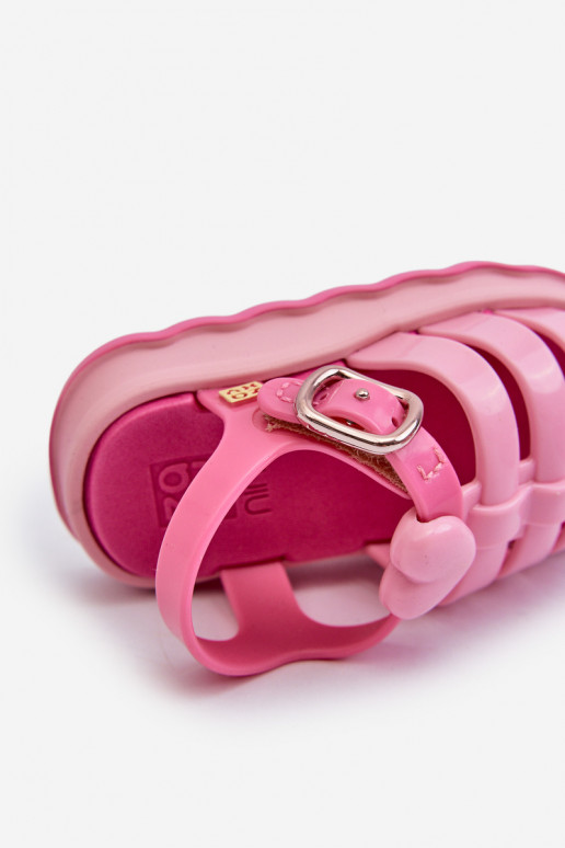 Laste sandaalid krõpsudega kinnitatav  NN385018 Tumeroosad värvi Laste sandaalid krõpsudega kinnitatav  NN385018 Tumeroosad värvi