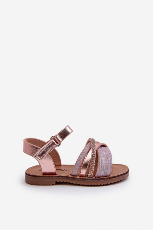 läikiv Laste sandaalid krõpsudega kinnitatav Tumeroosad värvi Delphina läikiv Laste sandaalid krõpsudega kinnitatav Tumeroosad värvi Delphina