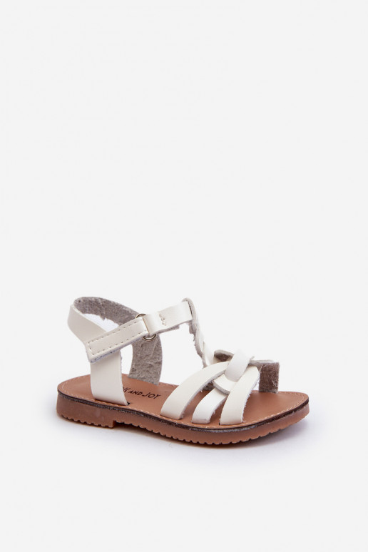 Laste sandaalid krõpsudega kinnitatav valget värvi Marimona