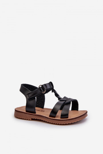 sandaalid Laste jalanõud krõpsudega kinnitatav mustad Sarniema 2