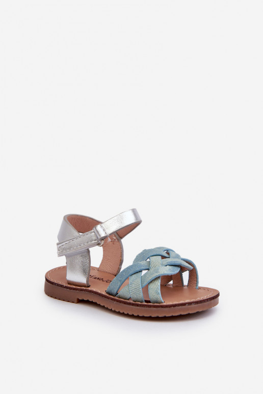 sandaalid Laste jalanõud krõpsudega kinnitatav Z Przeplatającymi Się Paseczkami Sinist värvi Dianttha