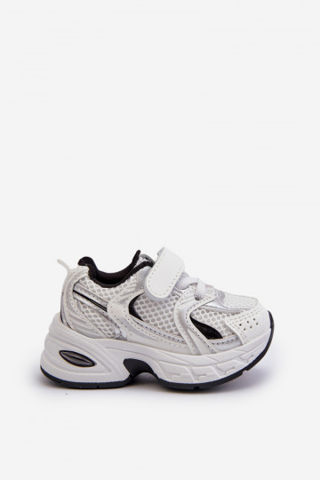 Laste spordijalatsid Sneakers tüüpi jalanõud krõpsudega kinnitatav Valget-mustad Ephona 2
