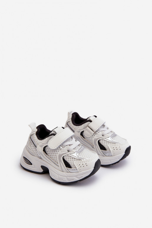 Laste spordijalatsid Sneakers tüüpi jalanõud krõpsudega kinnitatav Valget-mustad Ephona