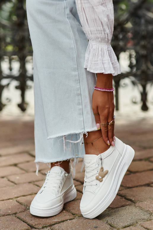 vabaaja jalanõud spordijalatsid   platvormiga kaunistustega valget värvi Vinceza 13613 vabaaja jalanõud spordijalatsid   platvormiga kaunistustega valget värvi Vinceza 13613