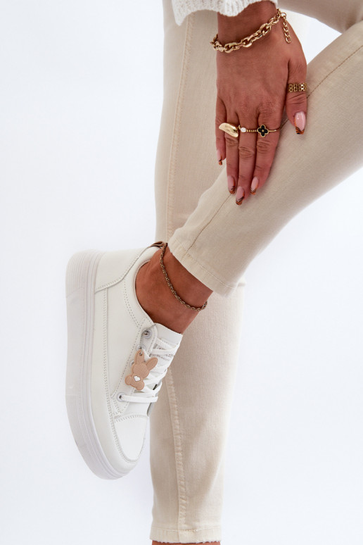 vabaaja jalanõud spordijalatsid   platvormiga kaunistustega valget värvi Vinceza 13613 vabaaja jalanõud spordijalatsid   platvormiga kaunistustega valget värvi Vinceza 13613