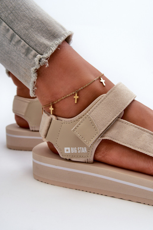 Pealistesandaalid platvormiga Big Star NN274A535 beeži värvi
