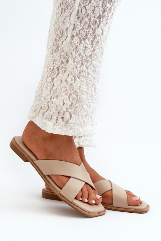 naiste plätud laiade nööridega eko-nahast S.Barski KV27-002 beeži värvi naiste plätud laiade nööridega eko-nahast S.Barski KV27-002 beeži värvi