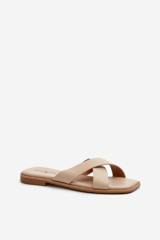 naiste plätud laiade nööridega eko-nahast S.Barski KV27-002 beeži värvi naiste plätud laiade nööridega eko-nahast S.Barski KV27-002 beeži värvi