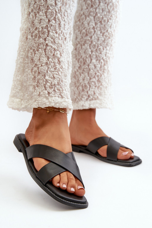 naiste plätud laiade nööridega eko-nahast S.Barski KV27-002 mustad naiste plätud laiade nööridega eko-nahast S.Barski KV27-002 mustad