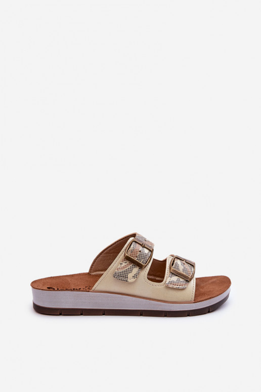 Mugavad naistesussid neetide ja pandlaga Inblu CP000045 Kuldset värvi