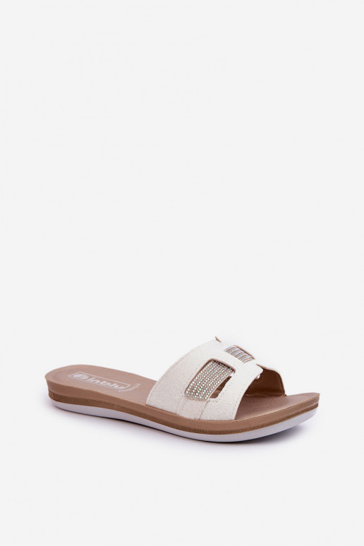 Mugavad läikivad sussid   Inblu BA000050 valget värvi