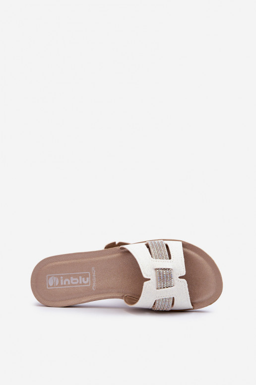 Mugavad läikivad sussid   Inblu BA000050 valget värvi