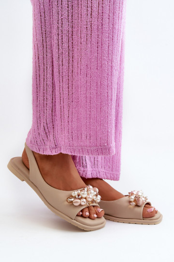 Naistesandaalid kaunite detailidega S.Barski KV27-004 beeži värvi 2