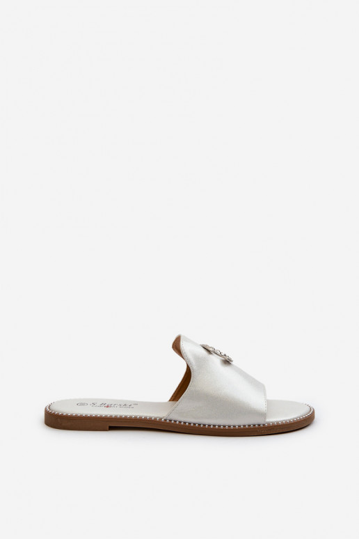 Elegantsed naiste plätud läikiv kaunistustega S.Barski KV27-050 Hõbedat värvi Elegantsed naiste plätud läikiv kaunistustega S.Barski KV27-050 Hõbedat värvi