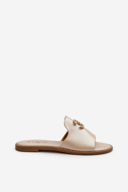 Elegantsed naiste plätud läikiv kaunistustega S.Barski KV27-050 Kuldset värvi