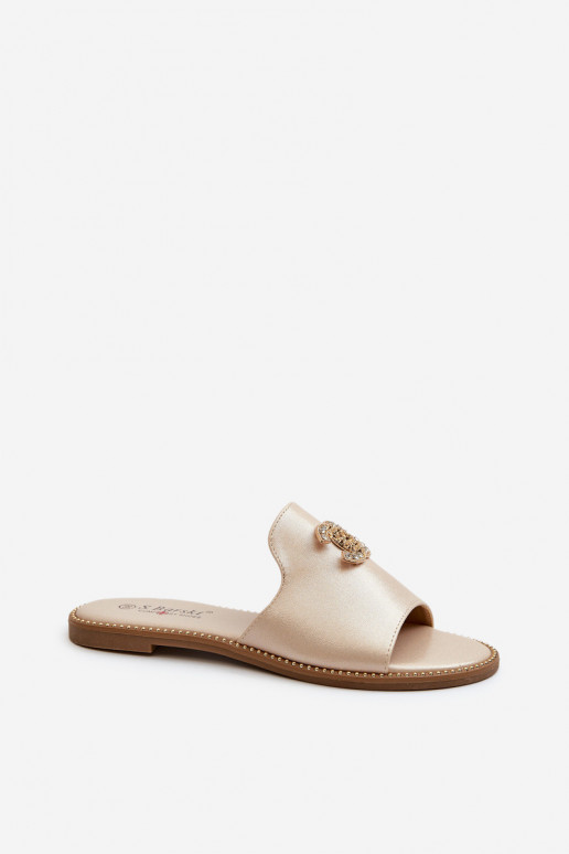 Elegantsed naiste plätud läikiv kaunistustega S.Barski KV27-050 Kuldset värvi