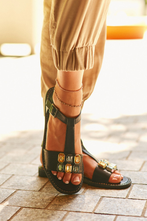 Elegantsed Naistesandaalid Kaunistustegai Detalami S.Barski KV27-030 mustad