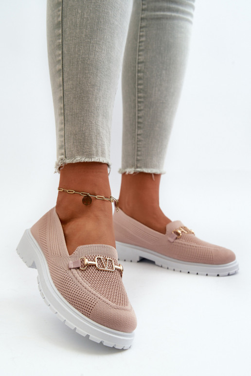 Naiselik Mokassiinid laiade nööridega Ze Kuldset värvim Detalem Tumeroosad värvi Limentia Naiselik Mokassiinid laiade nööridega Ze Kuldset värvim Detalem Tumeroosad värvi Limentia