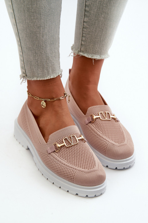 Naiselik Mokassiinid laiade nööridega Ze Kuldset värvim Detalem Tumeroosad värvi Limentia Naiselik Mokassiinid laiade nööridega Ze Kuldset värvim Detalem Tumeroosad värvi Limentia