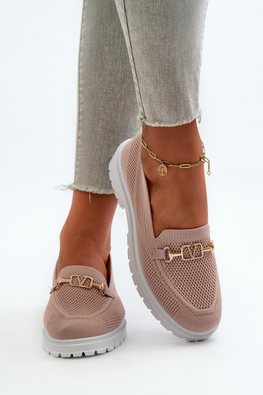 Naiselik Mokassiinid laiade nööridega Ze Kuldset värvim Detalem Tumeroosad värvi Limentia Naiselik Mokassiinid laiade nööridega Ze Kuldset värvim Detalem Tumeroosad värvi Limentia