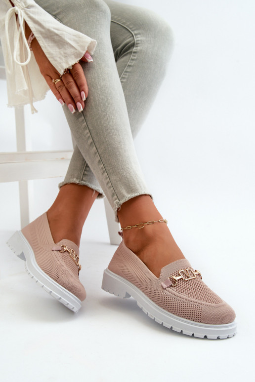 Naiselik Mokassiinid laiade nööridega Ze Kuldset värvim Detalem Tumeroosad värvi Limentia Naiselik Mokassiinid laiade nööridega Ze Kuldset värvim Detalem Tumeroosad värvi Limentia