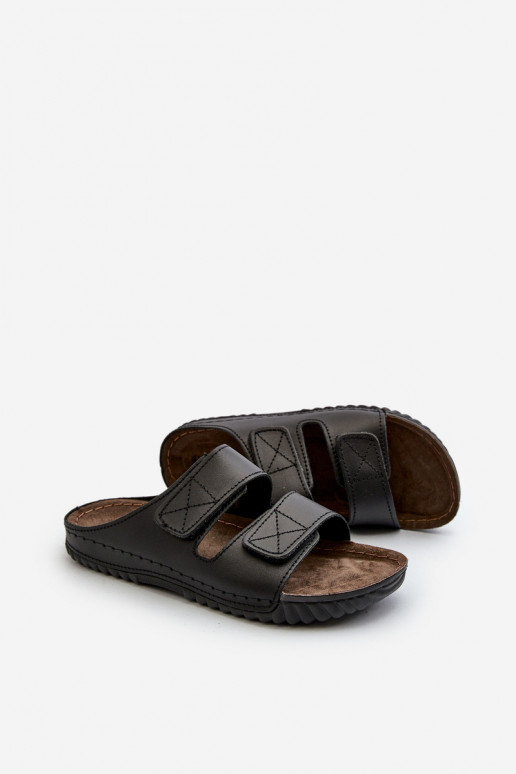 Mugavad sussid Mehed Triipudega krõpsudega kinnitatav Inblu FM00001U mustad Mugavad sussid Mehed Triipudega krõpsudega kinnitatav Inblu FM00001U mustad