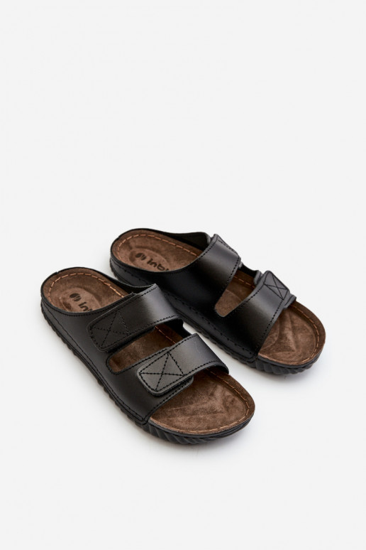 Mugavad sussid Mehed Triipudega krõpsudega kinnitatav Inblu FM00001U mustad Mugavad sussid Mehed Triipudega krõpsudega kinnitatav Inblu FM00001U mustad