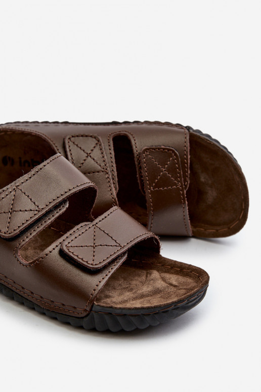 Mugavad sussid Mehed Triipudega krõpsudega kinnitatav Inblu FM00001U tumepruuni värvi Mugavad sussid Mehed Triipudega krõpsudega kinnitatav Inblu FM00001U tumepruuni värvi