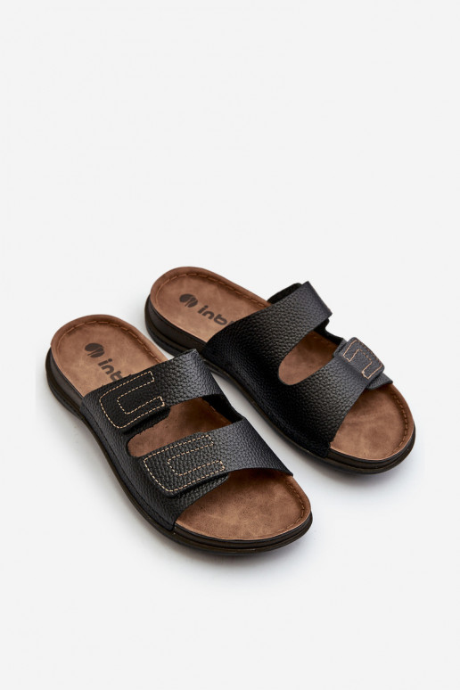 Mugavad sussid Mehed Triipudega krõpsudega kinnitatav Inblu GV00002I mustad