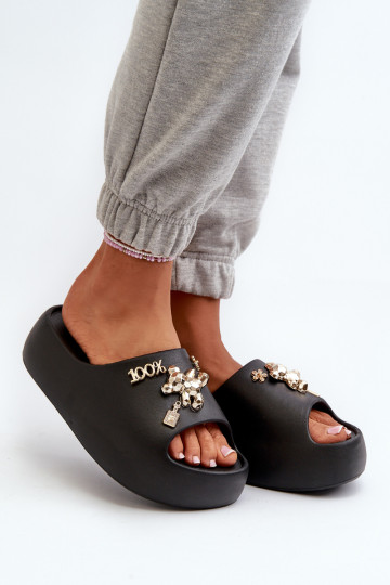 naiste plätud Lihtne Kerged rannaplätud kaunite detailidega mustad Orchia 2