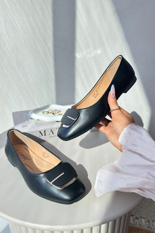 Baleriinad Naiselik Eko Nahk kaunistustega mustad Edoslli