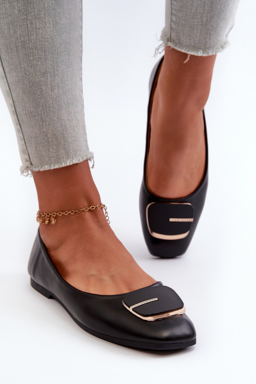 Baleriinad Naiselik Eko Nahk kaunistustega mustad Edoslli