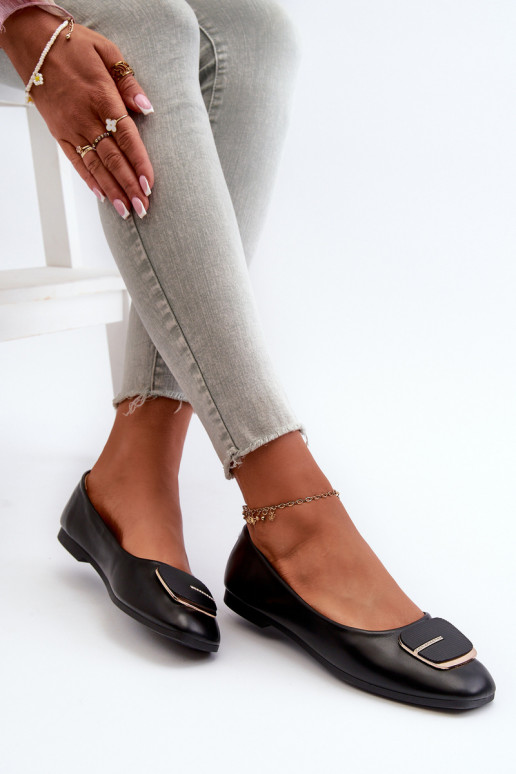 Baleriinad Naiselik Eko Nahk kaunistustega mustad Edoslli