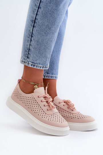 ažuursete elementidega vabaaja jalanõud Sneakers tüüpi jalanõud platvormiga Tumeroosad värvi Tanvi 2
