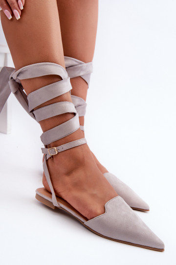 lipsudega baleriinad Eco Suedeosissee Z Noskami Terava ninaga jalatsid Halli värvi Ellesara