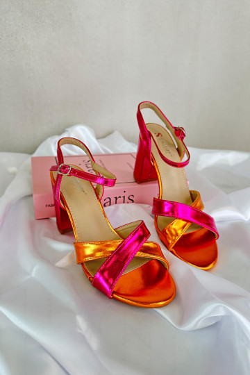 Eko Nahk Elegantsed kõrge kontsaga sandaalid Salvestus tumeroosad värvi Abilica 2