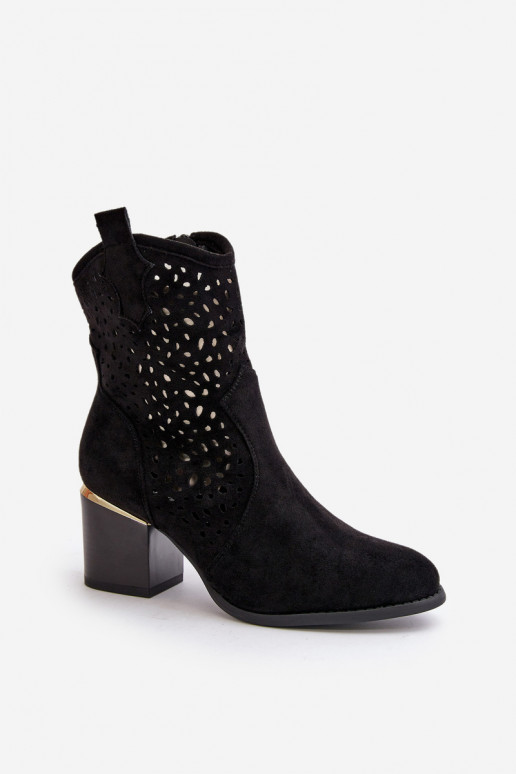 Saapad kõrge jämeda kontsaga Z Eco Suedeu Nööpidega Lossi juurde msuud Sevana