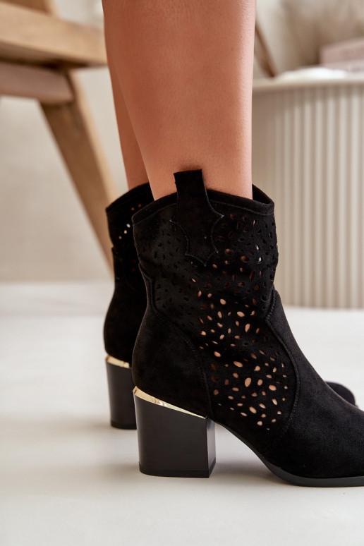 Saapad kõrge jämeda kontsaga Z Eco Suedeu Nööpidega Lossi juurde msuud Sevana