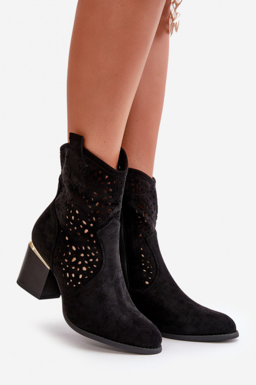 Saapad kõrge jämeda kontsaga Z Eco Suedeu Nööpidega Lossi juurde msuud Sevana