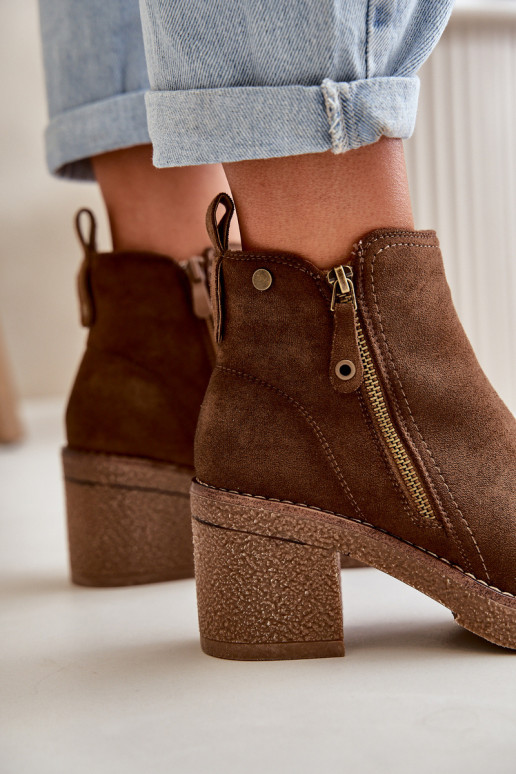 voodriga Pealiste poolsaapad Z Eco Suedeu tumepruuni värvi Velarilla