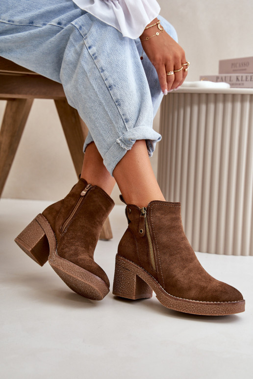 voodriga Pealiste poolsaapad Z Eco Suedeu tumepruuni värvi Velarilla