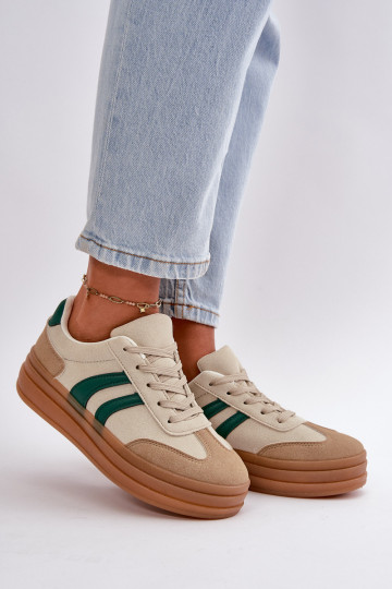 Sneakers tüüpi jalanõud Pealiste omad platvormiga beeži värvi-Rohelist värvi Nesonice 2