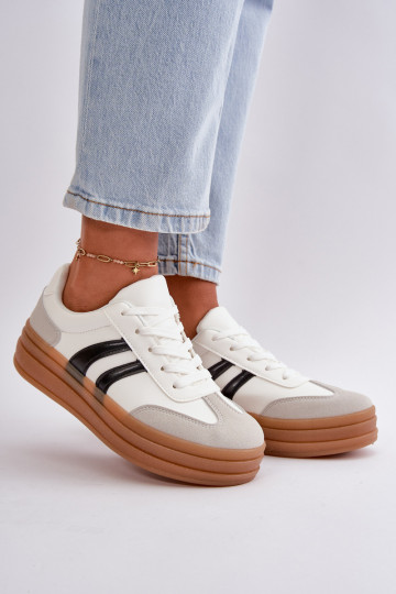 Sneakers tüüpi jalanõud Pealiste omad platvormiga Valget-Halli värvi Nesonice 2
