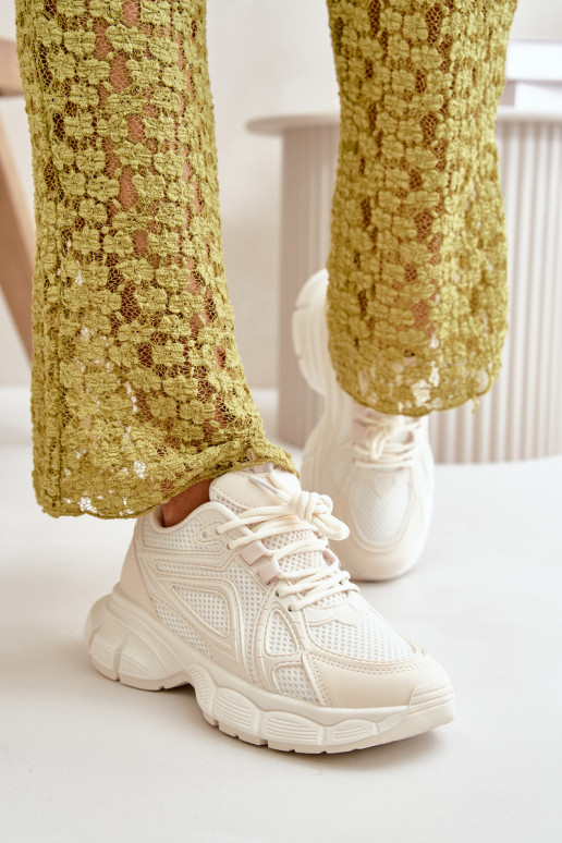 spordijalatsid Sneakers tüüpi jalanõud Pealiste omad beeži värvi Timoci