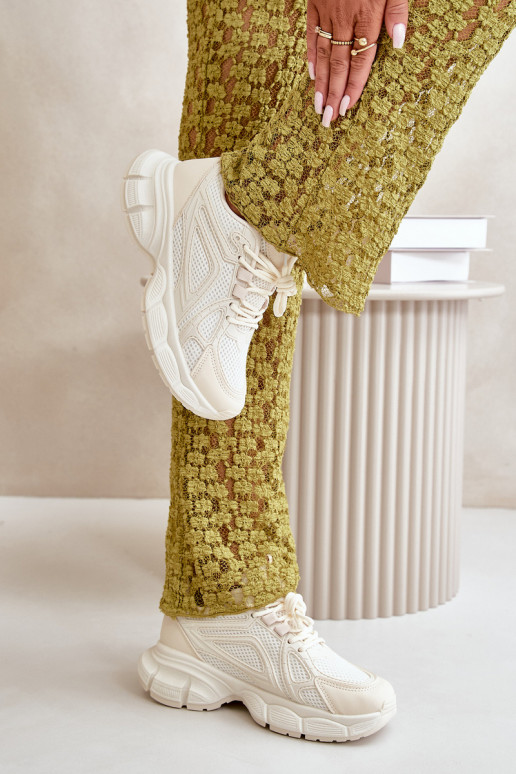 spordijalatsid Sneakers tüüpi jalanõud Pealiste omad beeži värvi Timoci